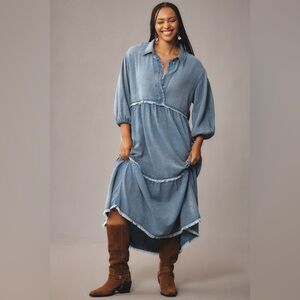ANTHROPOLOGIE The Bettina Denim Dress Women's XL